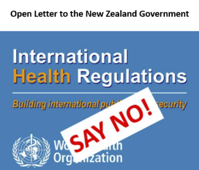 The International Health Regulations and Pandemic Treaty: Kirsten Murfitt’s open letter to the New Zealand parliament.